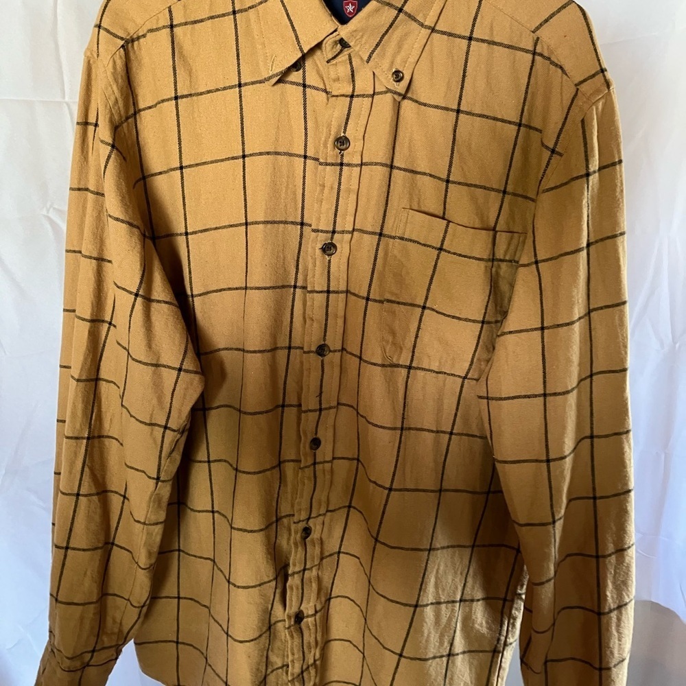 Men's Tan Checkered Shirt